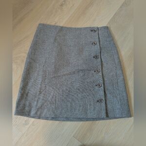 Gray Button-Front Women's Skirt